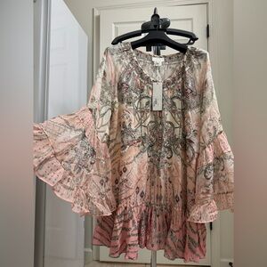 Camilla Pink Patterned midi dress